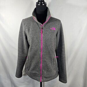 The North Face Women's Size M Gray / Pink Fleece Full Zip 2 Zip pockets (MM-4)